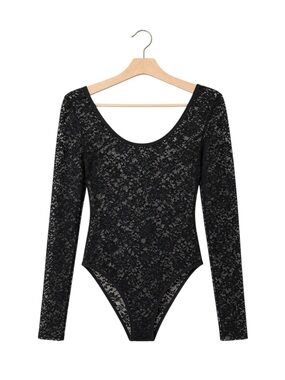 Womens Black Fully Laced Bodysuit Large Dark Fairy Grunge Whimsigoth‎ Layers